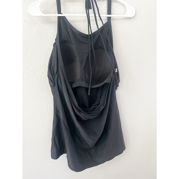 Lane Bryant Cacique Necklace Swim Tankini Built in No Wire Bra Black Plus 20W 2X - Picture 5 of 9